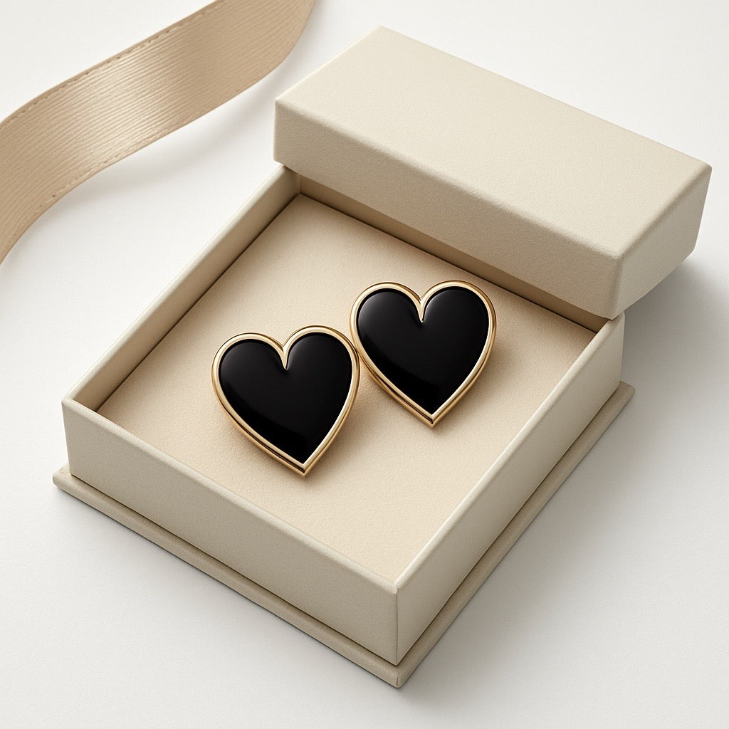 Black Heart Elegance earrings