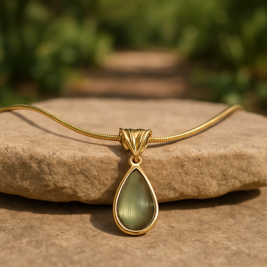 Raindrop; glass necklace